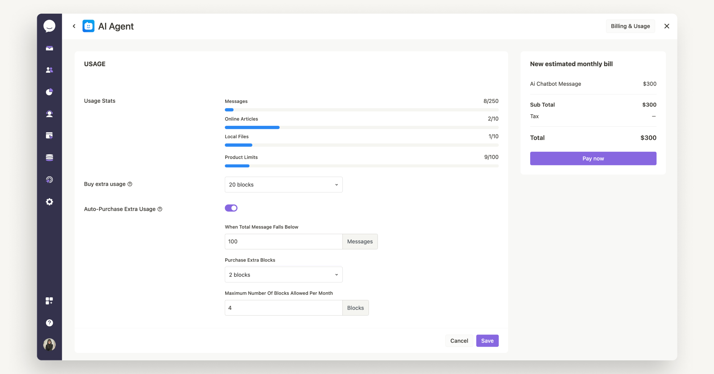 AI Agent Billing and Usage