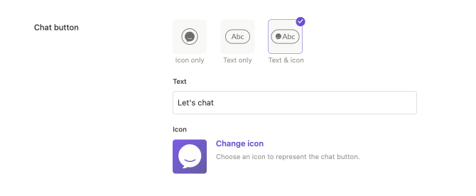 Live chat button