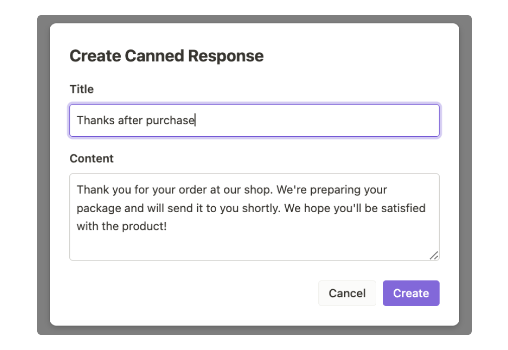 Create Canned Responses