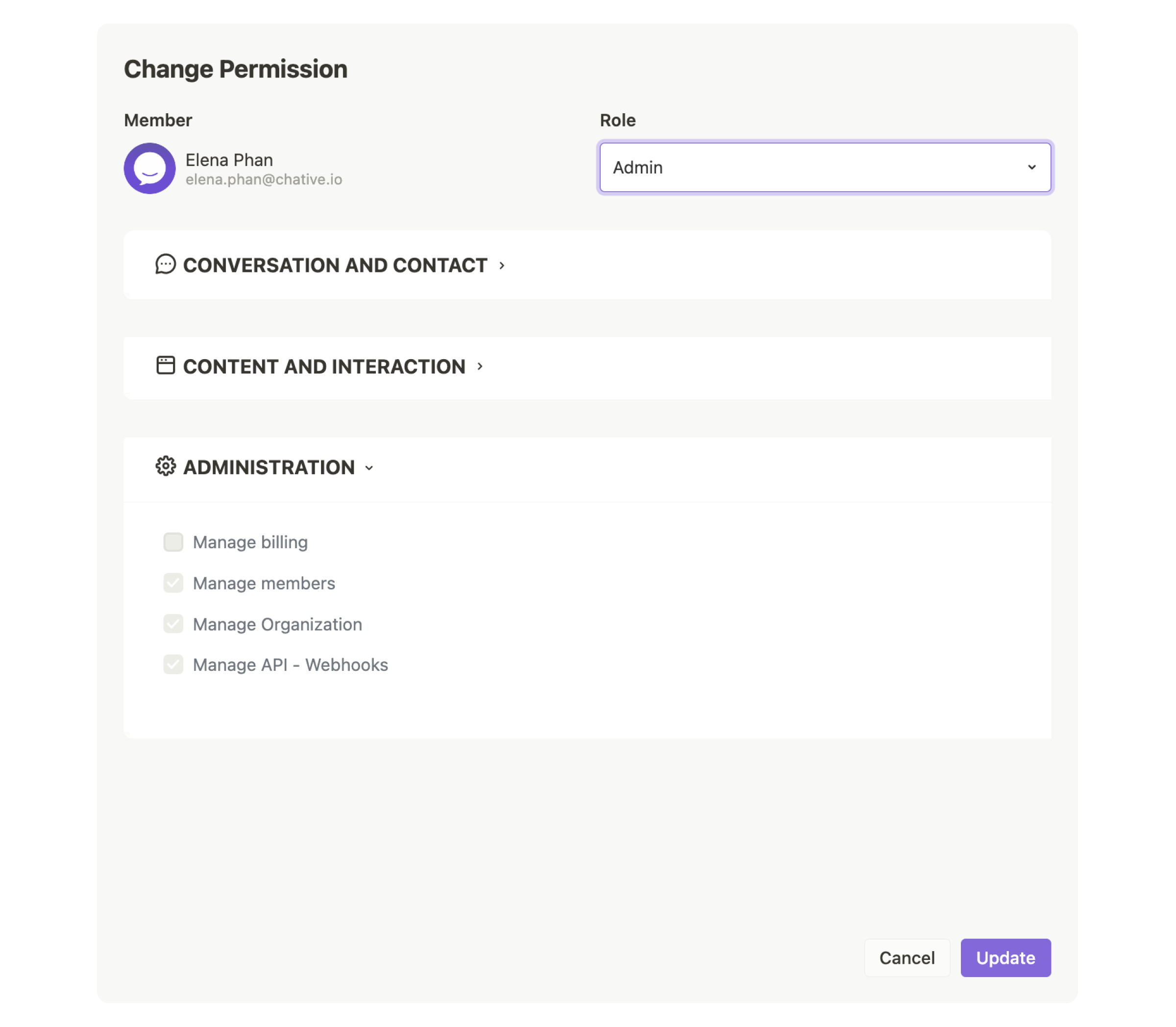 Administration permissions