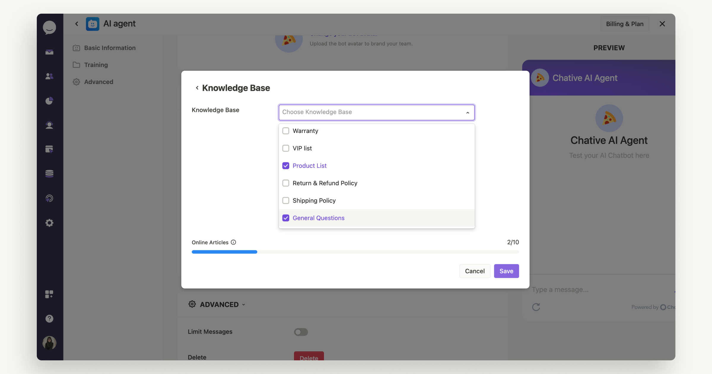 Select Knowledge Base data