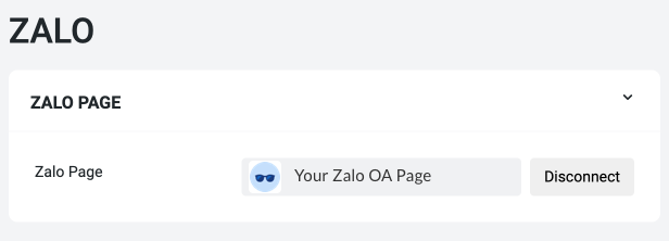 Disconnect Zalo OA