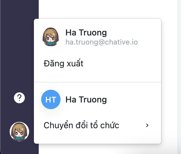 Cập nhật thông tin tài khoản nhân viên trong live chat ChativeIO