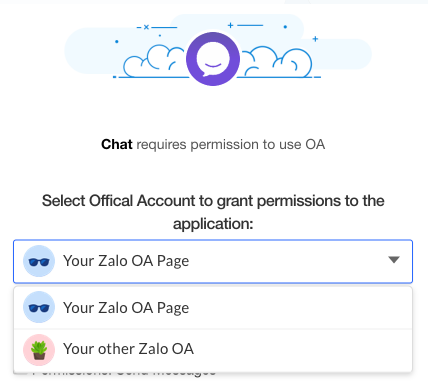 Đồng ý cho ChativeIO toàn quyền truy cập vào trang Zalo OA của bạn