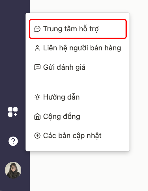 Trung tâm hỗ trợ