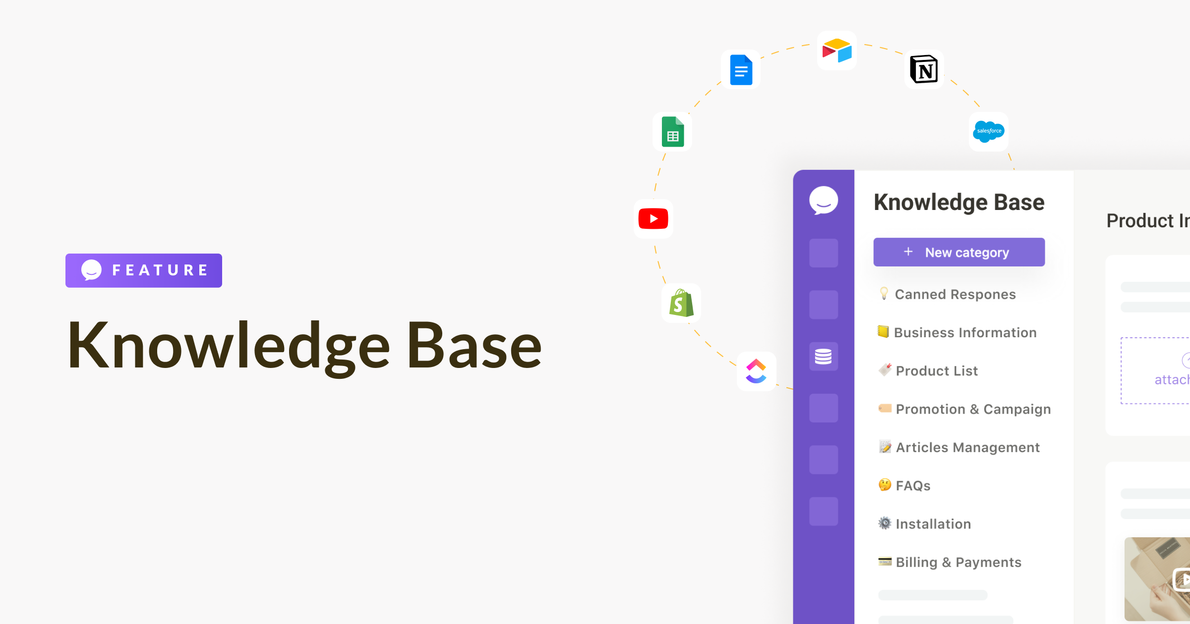 Giao diện Cơ sở kiến thức trong Chative.IO