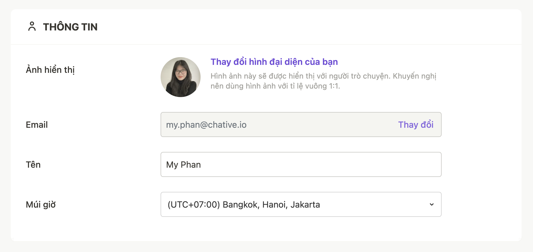 Thiết lập hồ sơ